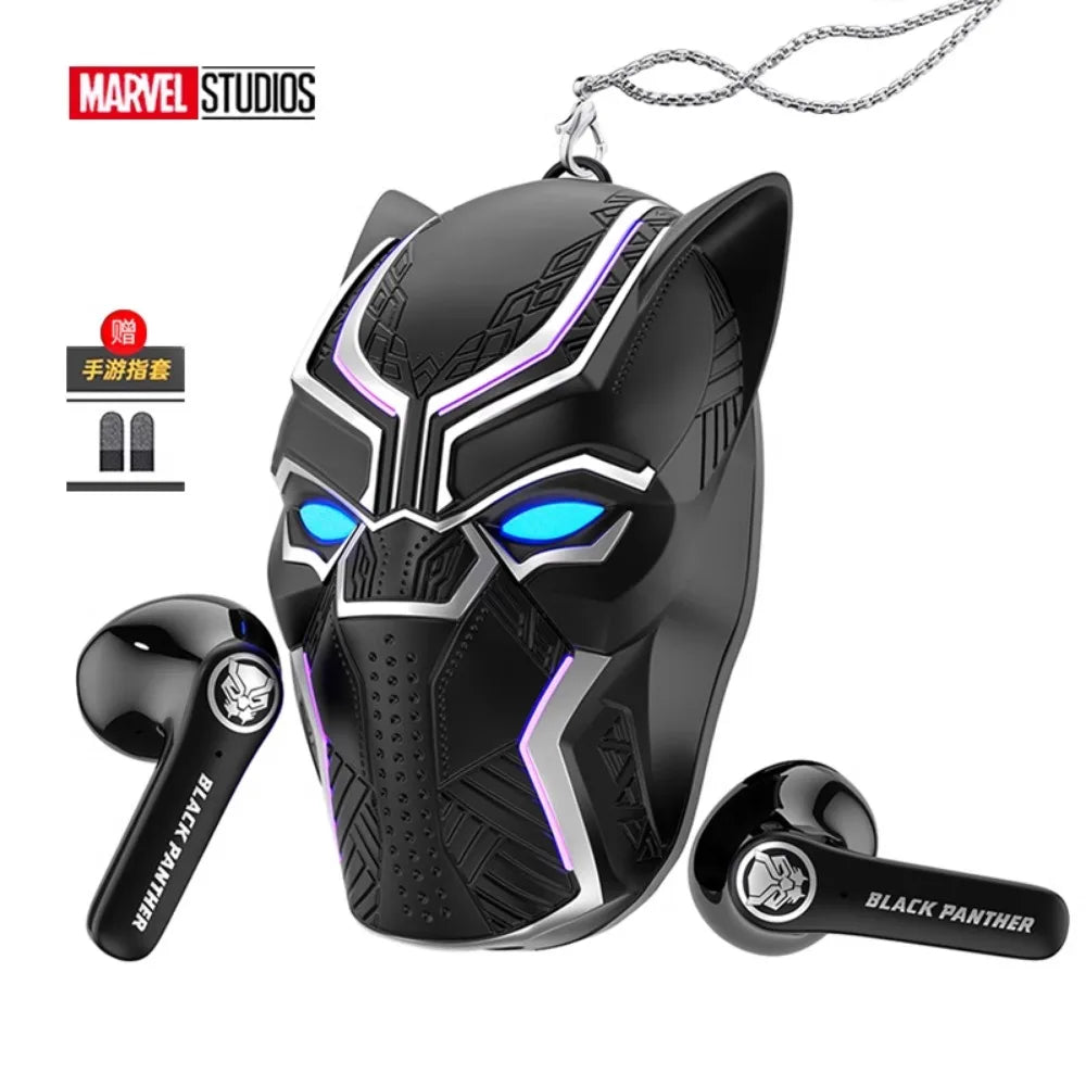 MARVEL Black Panther Paiement conjoint semi-intra-auriculaire BlueTooth Écouteurs sans fil Jeux Gaming Cadeau Garçons Réduction intelligente du bruit