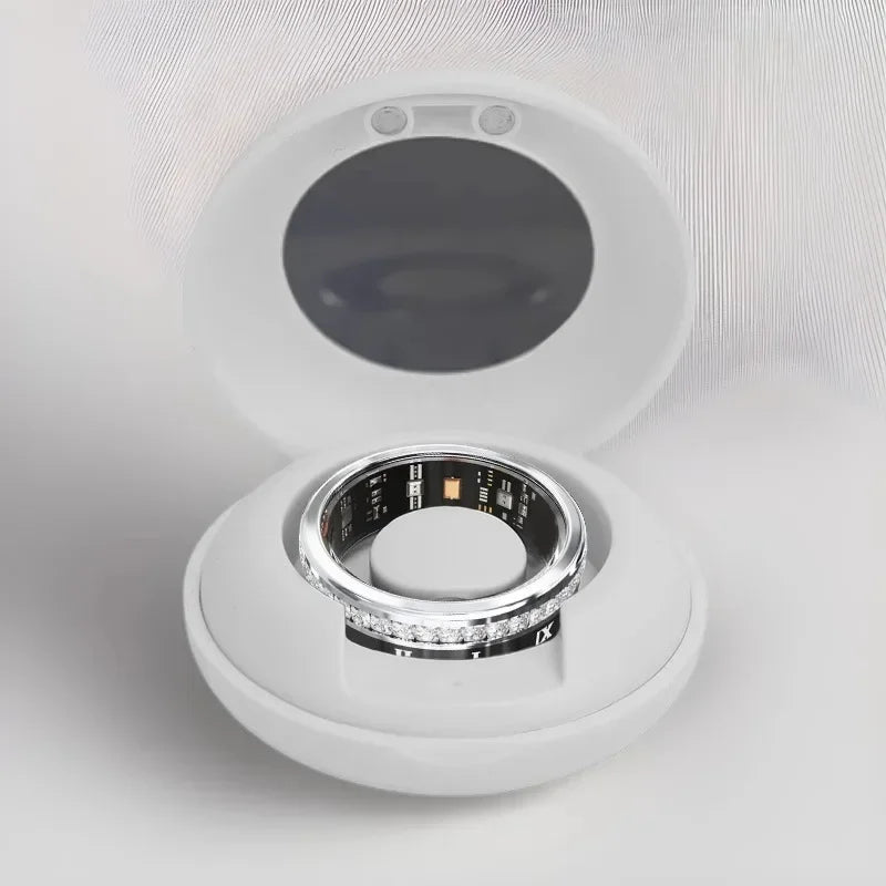 Bague intelligente Bluetooth en diamant pour hommes et femmes, bijoux de mariage, acier titane étanche, avec moniteur de fréquence cardiaque et de sommeil