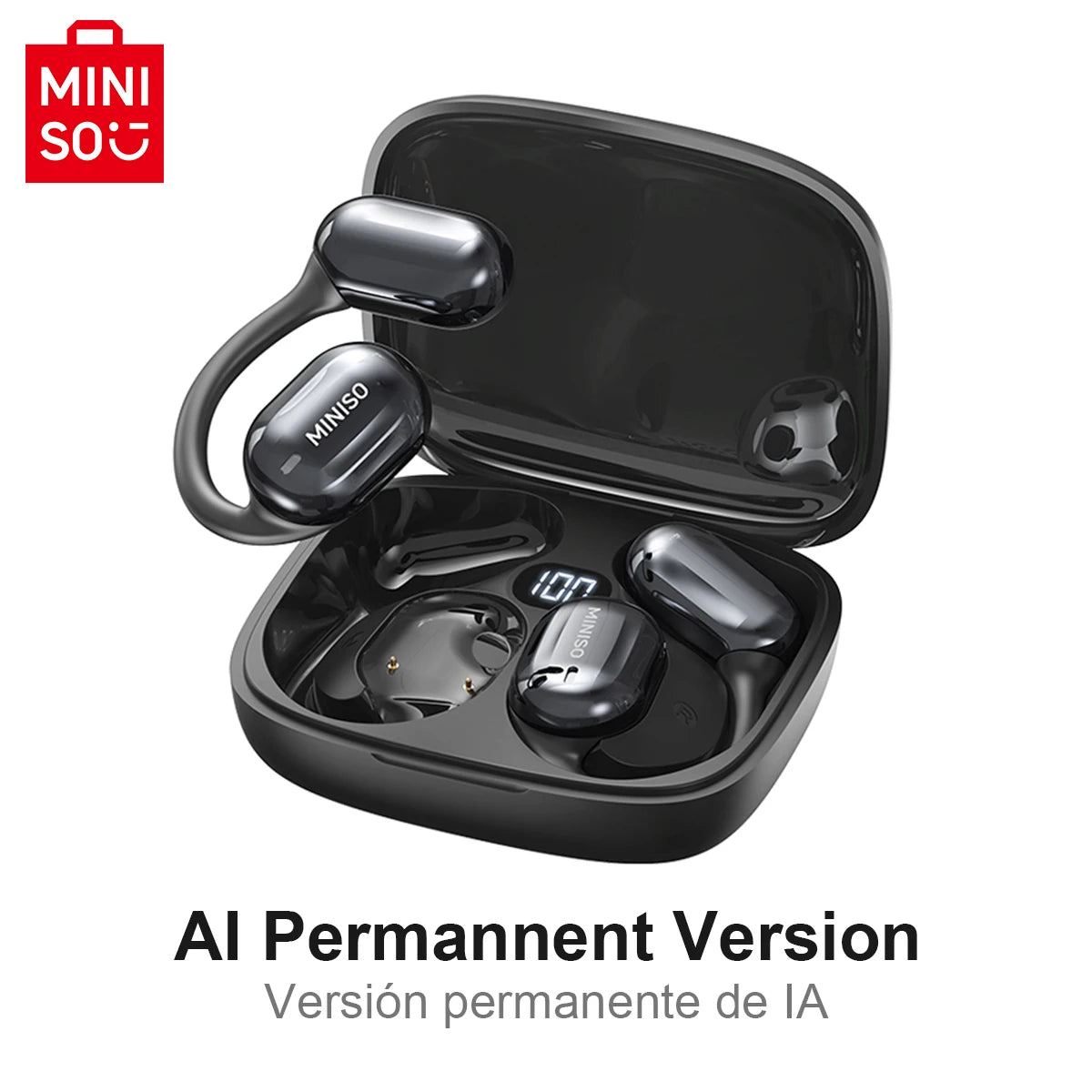 MINISO MS162 Écouteurs Bluetooth AI – Traducteur Instantané, Sans Fil, Bureau & Voyage, Unité de 16mm