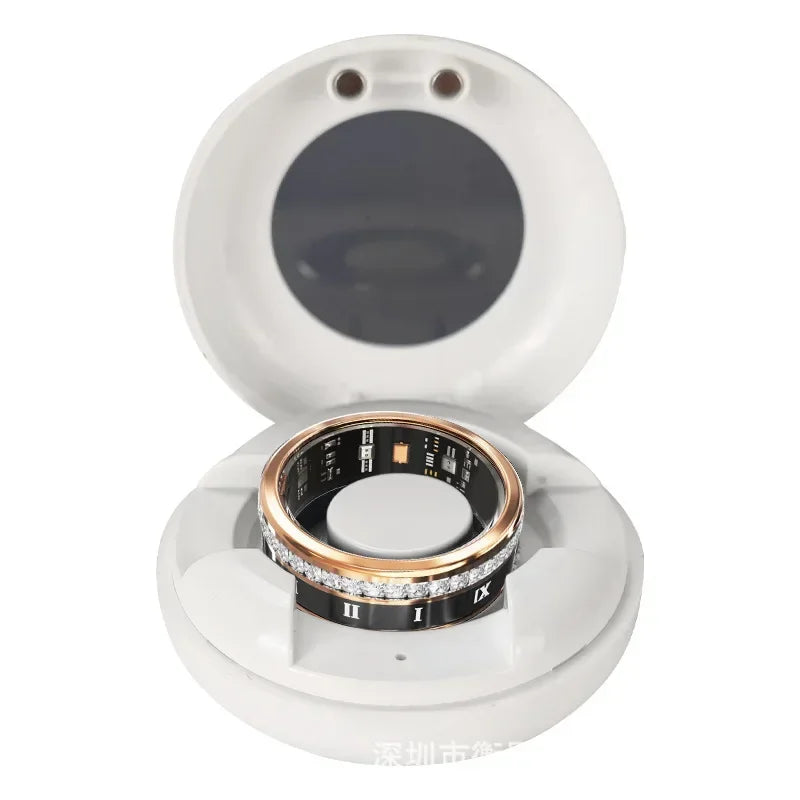 Bague intelligente Bluetooth en diamant pour hommes et femmes, bijoux de mariage, acier titane étanche, avec moniteur de fréquence cardiaque et de sommeil