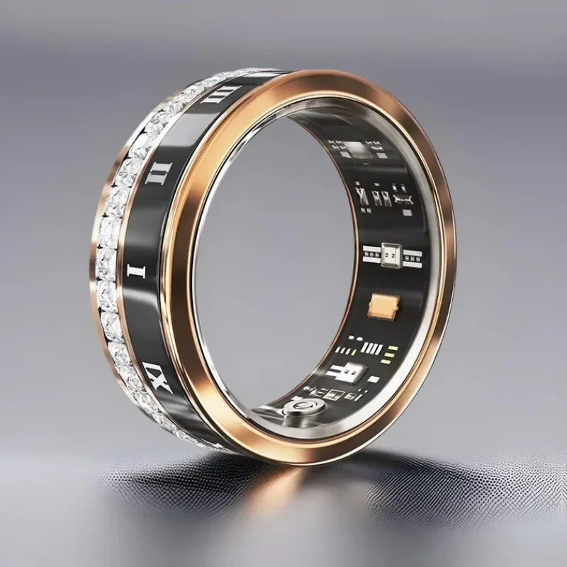 Bague intelligente Bluetooth en diamant pour hommes et femmes, bijoux de mariage, acier titane étanche, avec moniteur de fréquence cardiaque et de sommeil