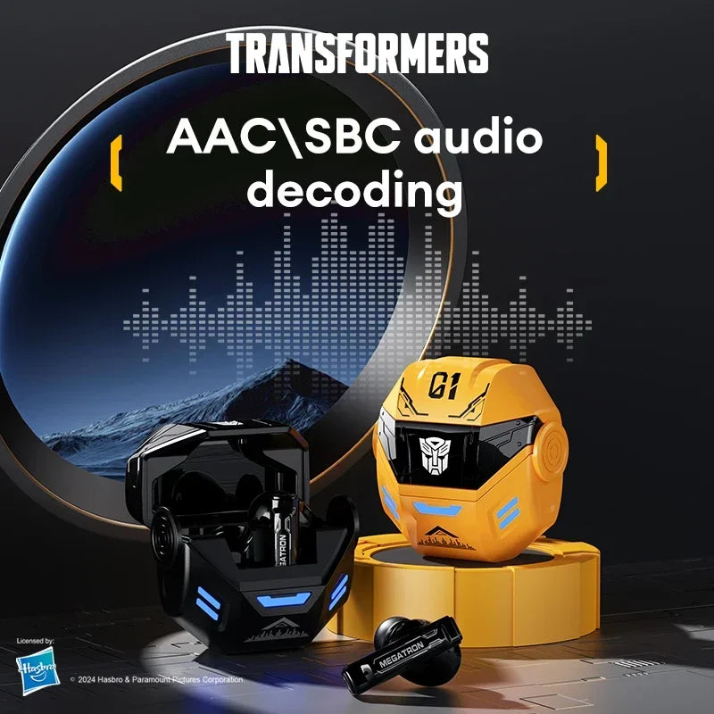 TRANSFORMERS Écouteurs sans fil Bluetooth 5.4 Son HiFi Casque d'appel HD Casque étanche longue endurance à faible latence