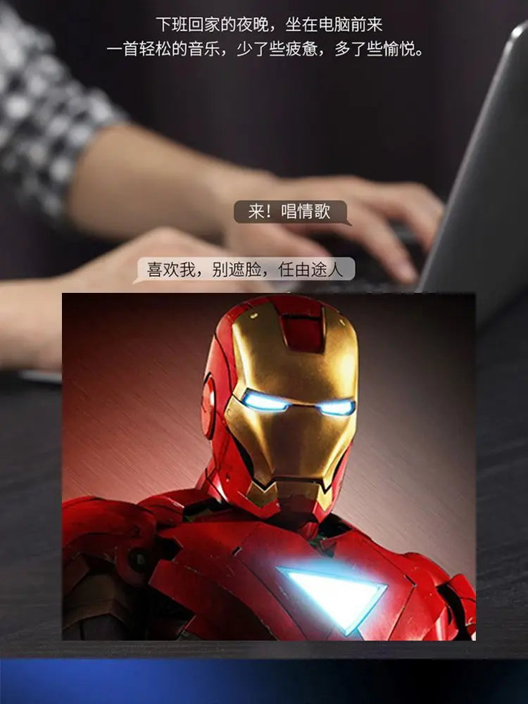 Marvel The Avengers Iron Man Périphérique Films Créatif Mini Casque Style Bureau Haut-Parleur Bluetooth Cadeau D'anniversaire De Haute Qualité