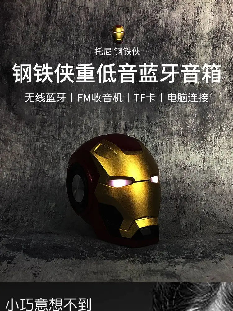 Marvel The Avengers Iron Man Périphérique Films Créatif Mini Casque Style Bureau Haut-Parleur Bluetooth Cadeau D'anniversaire De Haute Qualité