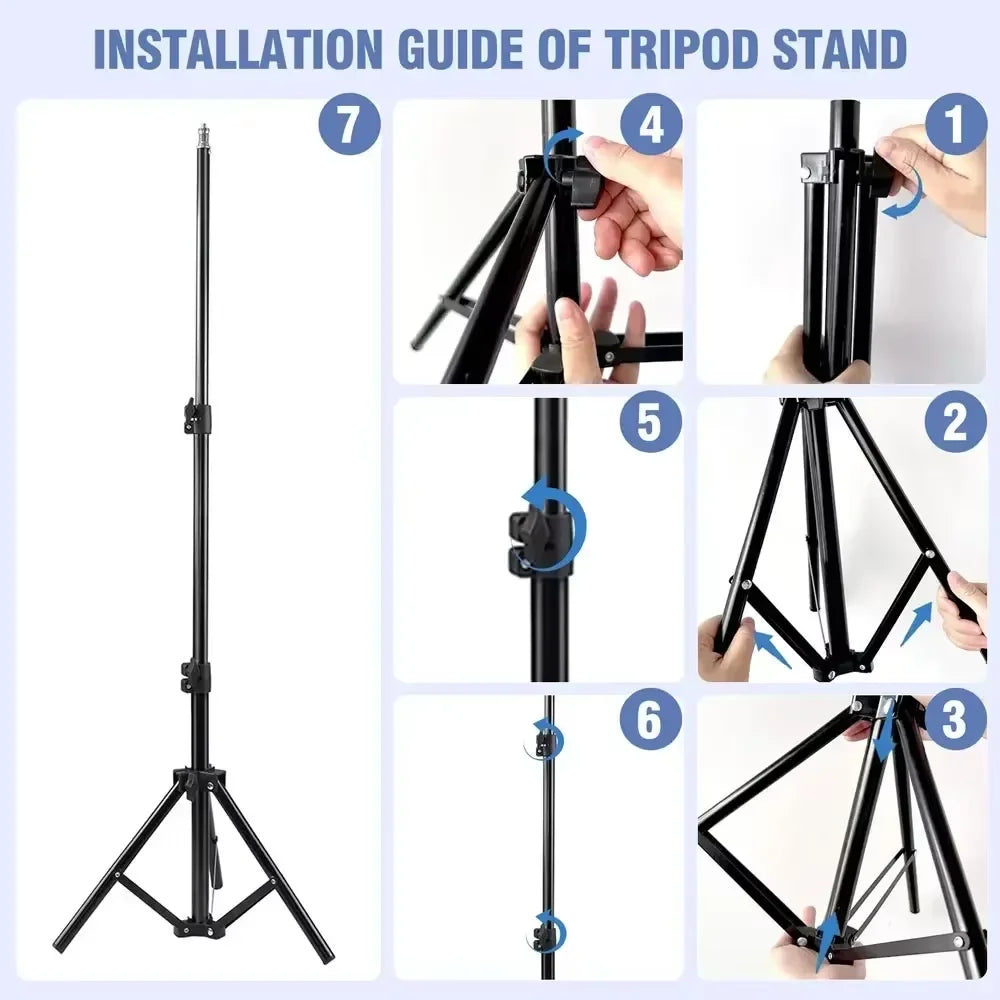 Support de téléphone pour caméra de diffusion en direct à hauteur réglable, trépied avec anneau lumineux pour selfie de 10 pouces pour tournage de vidéos Vlog sur YouTube