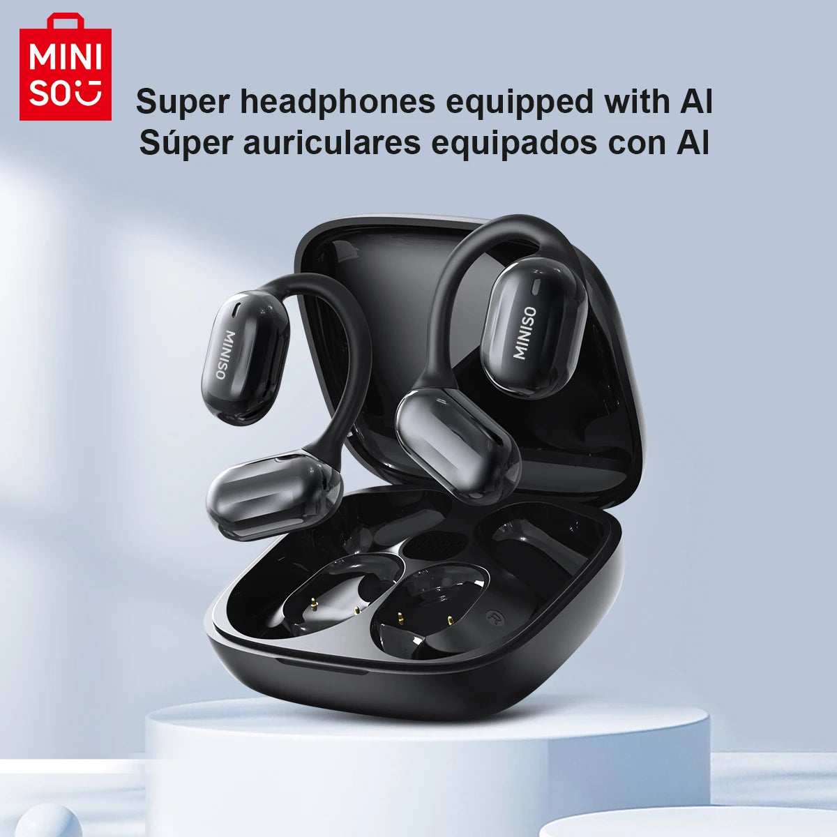 Écouteurs de traduction Bluetooth MINISO MS162 Casque sans fil AI pour voyage au bureau, unité de pilote 16 mm