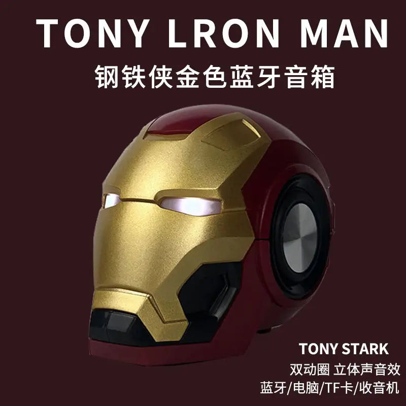 Marvel The Avengers Iron Man Périphérique Films Créatif Mini Casque Style Bureau Haut-Parleur Bluetooth Cadeau D'anniversaire De Haute Qualité