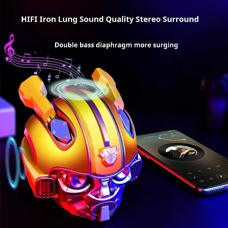 Mini casque de robot déformable Iron Man The Avengers Bluetooth petit haut-parleur sans fil radio intelligente cadeau créatif décoration de bureau