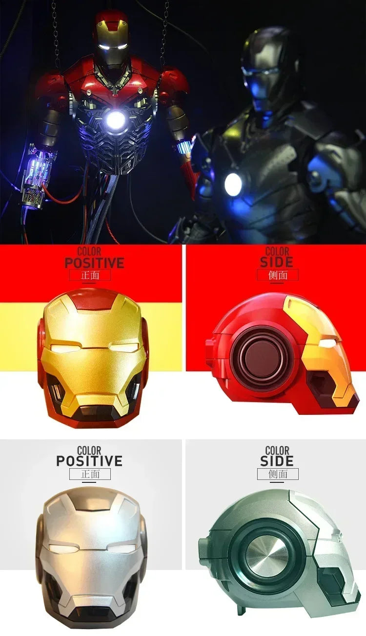 Mini casque de robot déformable Iron Man The Avengers Bluetooth petit haut-parleur sans fil radio intelligente cadeau créatif décoration de bureau